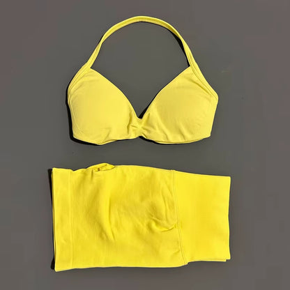 2 Piece Sports Gym Set Strappy Bra Yoga Underwear Short Sport Leggings Bicycle Running Sportswear Woman Seamless Yoga Set